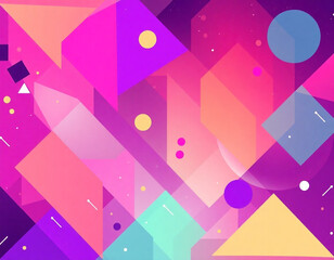 Colorful 80s and 90s Geometric Design for Lo-Fi Poster and Flyer Layouts
