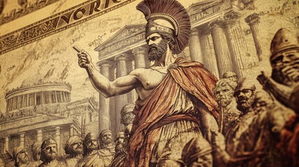 Pericles's Funeral Oration on the 1955 50 drachma currency from Greece. Pericles' well-known historical speech from the conclusion of the first year of the Peloponnesian War.
