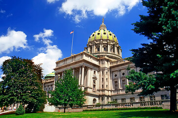 State capitol capital building at Harrisburg PA Pennsylvania. 