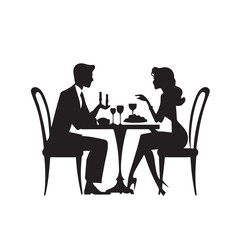  a-black-silhouetted-illustration-of-a-romantic-din.