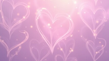 Cannabis smoke forming heart trails on a lavender background; seamless dreamy design for Valentine’s decor, elegant wallpapers, and premium gift wraps.