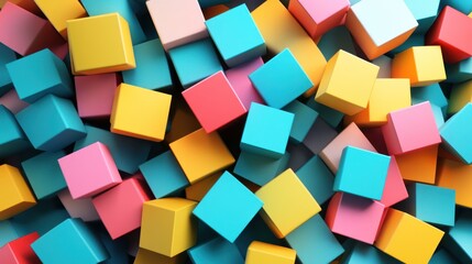 Obraz premium Vibrant Colorful Cubes Abstract Background