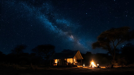 Camping under the Milky Way in Africa