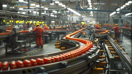 Conveyor Belt System in a Modern Factory