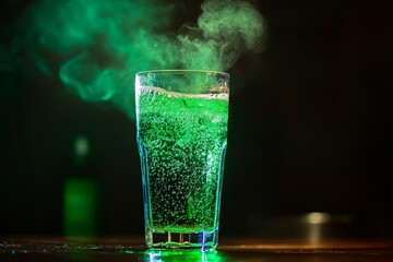 Sparkling Green Drink in a Glass