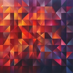 Obraz premium Abstract Warm-Toned Artwork with Interlocking Geometric Shapes in Vibrant Orange, Yellow, and Purple Hues