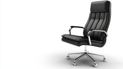 Obraz premium A comfortable office chair with ergonomic features on a white isolated background