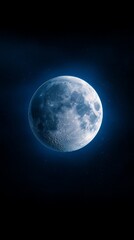 Obraz premium A full moon in the night sky with stars