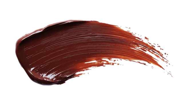 Chocolate brushstroke isolated on white and transparent background