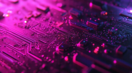 Obraz premium Modern Circuit Board with Clean Lines and Textures