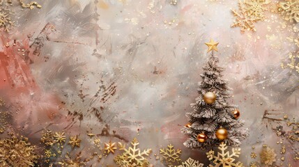 Beautiful New Year background. Holiday web banner or billboard with Golden sparkling
