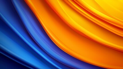 Fototapeta premium A blue and orange abstract background with curved lines