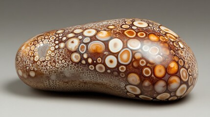 Unique Abstract Stone with Circular Patterns and Earthy Colors