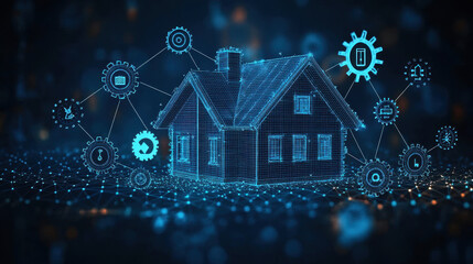 Fototapeta premium Modern Real Estate Concept with Property Icons