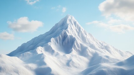 A majestic snow-covered mountain with a sharp peak