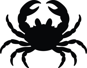  Crab Silhouette black Clip art isolated on a white background
