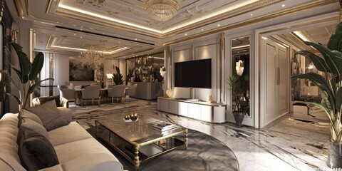 Timeless Elegance: Luxury Art Deco Living Room Design