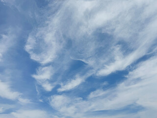 White clouds in the blue heaven.