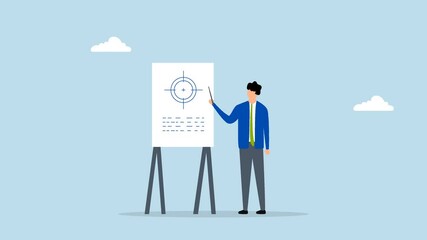 Scope of work, 4k animation of intelligent entrepreneur project coordinator outline tasks during conference. 