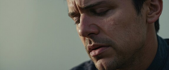 Close-up of a person suffering from a painful headache