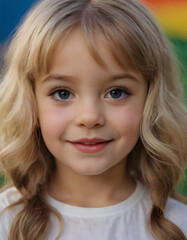 Charming Portrait of a Radiant and Joyful Young Girl