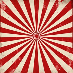 Vintage Red Sunburst Pattern: Retro Background with Grunge Design