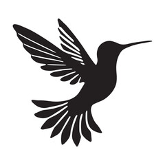 Silhouette of a bird on white background