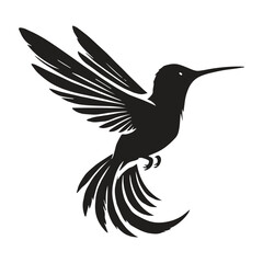 Silhouette of a bird on white background
