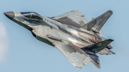 Dynamic Aircraft Climb in Bright Midday Sky