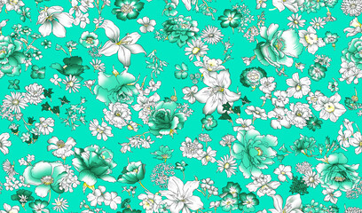 Geometric Drift: Digital Abstract Allover Print