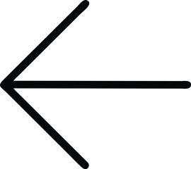 Left Arrow line symbol isolated on white background stock illustration