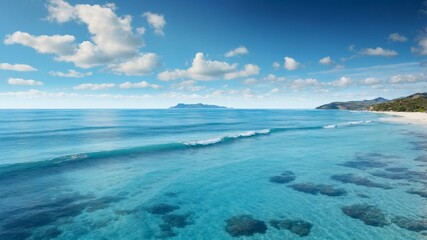 Stunning Landscape of the Tranquil Blue Sea and Clear Waters