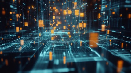 Futuristic Computing Background with Glowing Effects