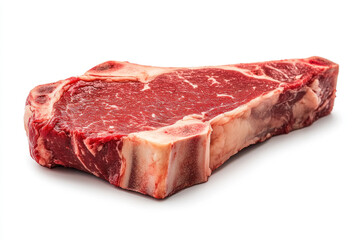 Juicy steak on white plate, garnished with herbs.