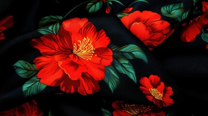 Organic Floral Patterns on Textured Velvet Fabric in Rich Colors