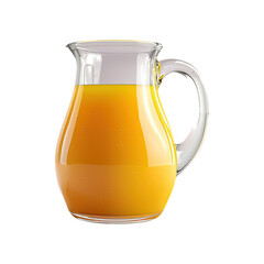 Jug Full of Orange Juice on Transparent Background