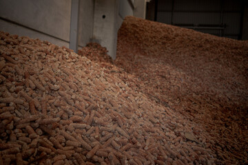 Pile of empty corn cobs for briquettes