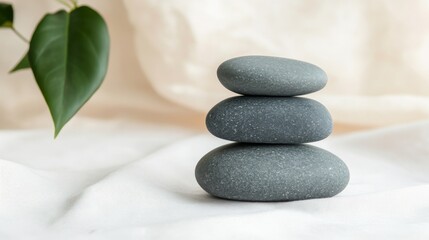 Fototapeta premium Serene Stacked Stones for Mindfulness and Relaxation