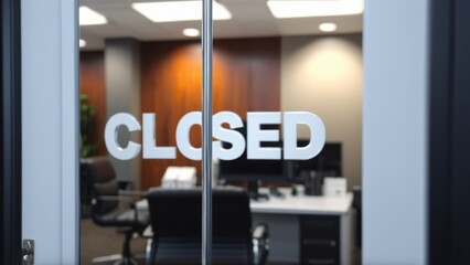 A "Closed" sign hangs on a glass door