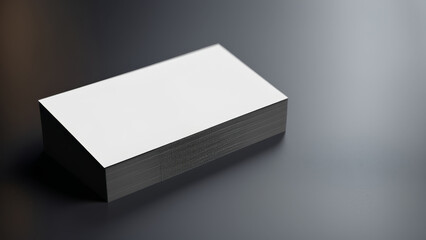white mockup of stack of business cards on plain background