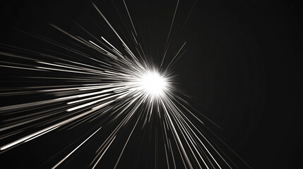 Obraz premium A luminous burst of bright light spreading outward with streaks of white on a black background creating a bold abstract visual 