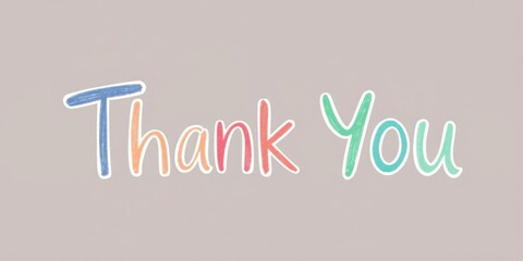 A vibrant banner displaying the words Thank You in multiple colors, designed to convey appreciation and celebrate Thank You Day on a neutral background