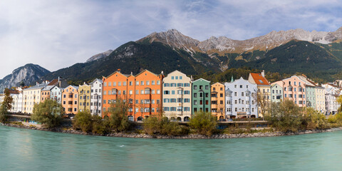 Panoramic View Colorful Historic Buildings