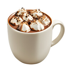 Appetizing Nutella hot cocoa  Isolated On Transparent Background 
