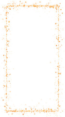 gold frame isolated on transparent  background with golden glitter shiny stars and bokeh lights and particles, png holiday christmas new year social media vertical design element	