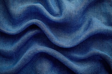 Obraz premium Close-Up of Wavy Blue Mesh Fabric Texture.Abstract Pattern of Textured Blue Mesh in Soft Lighting Background
