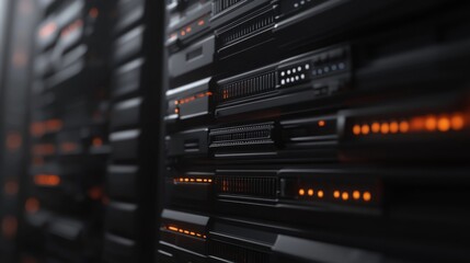 Obraz premium Dynamic 3D Machine Learning Server Composition