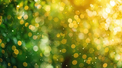 Obraz premium Unfocused abstract highlights of the side in green . The concept of a festive, dreamy atmosphere.