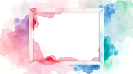 A beautiful, minimalist frame design with soft, pastel-toned watercolor splashes creates a serene and inviting backdrop