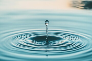 Serene Abstract Water Droplets Suspended in Air with Light Blue Background